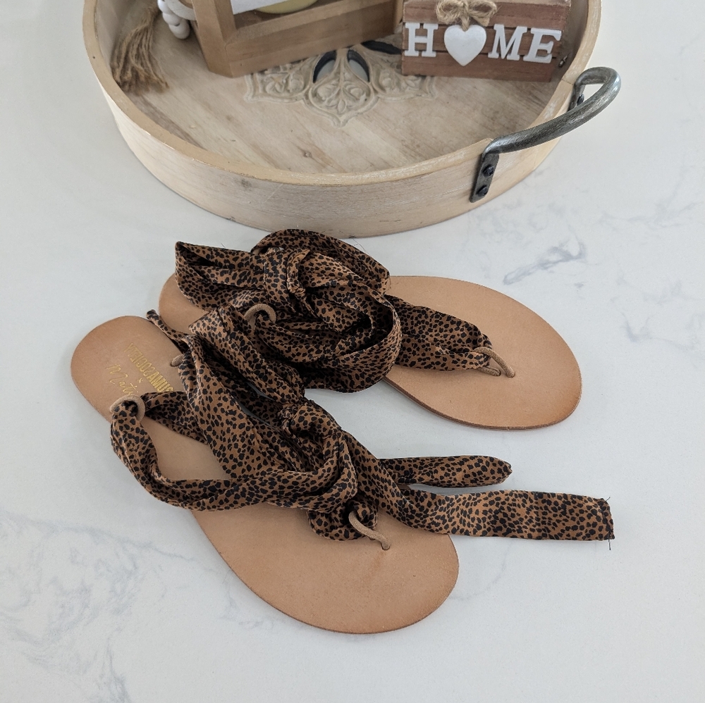 Matisse Oceano Leopard Print Lace Up Sandals Size 10 - Picture 2 of 5